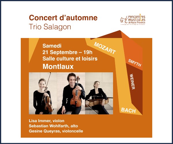 Montlaux. Concert d'automne 2024 Trio Salagon
