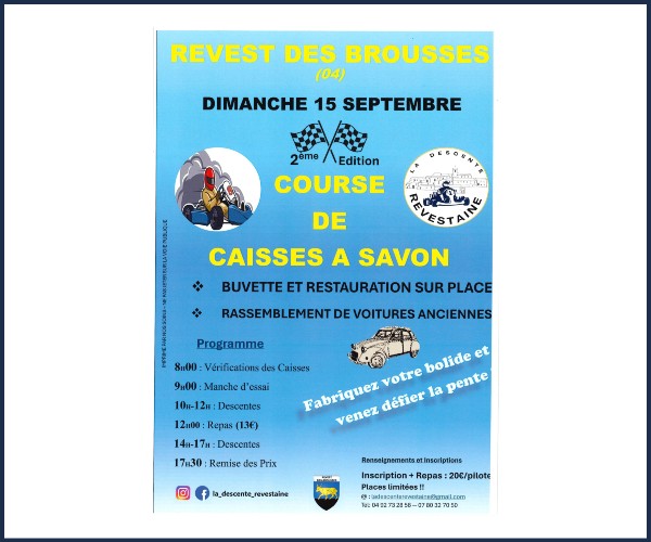 Revest des Brousses. 2ème édition Course de caisses à savon