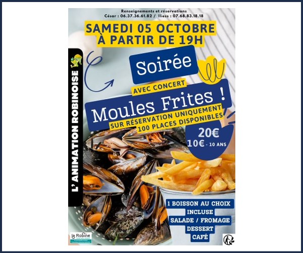 La Robine sur Galabre. Soirée Moules Frites