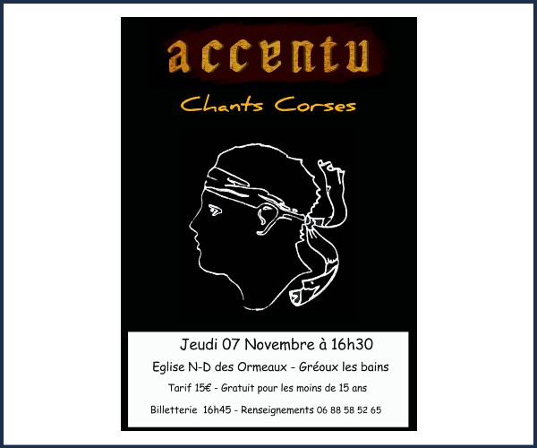 Gréoux les Bains. Concert Corse Accentu