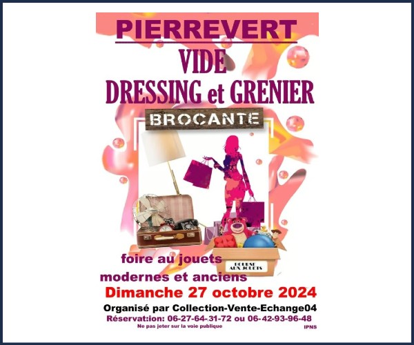 Pierrevert. Vide grenier, vide dressing et brocante