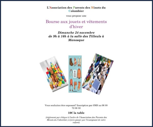 Manosque. Bourse aux jouets et vêtements d'hiver