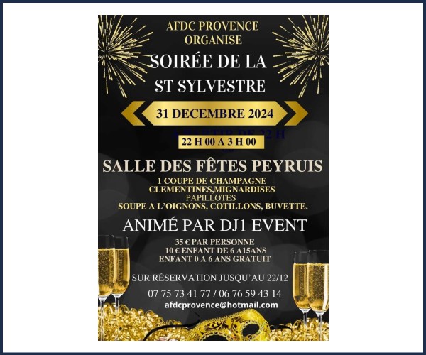 Peyruis. Soirée de la Saint Sylvestre 2024