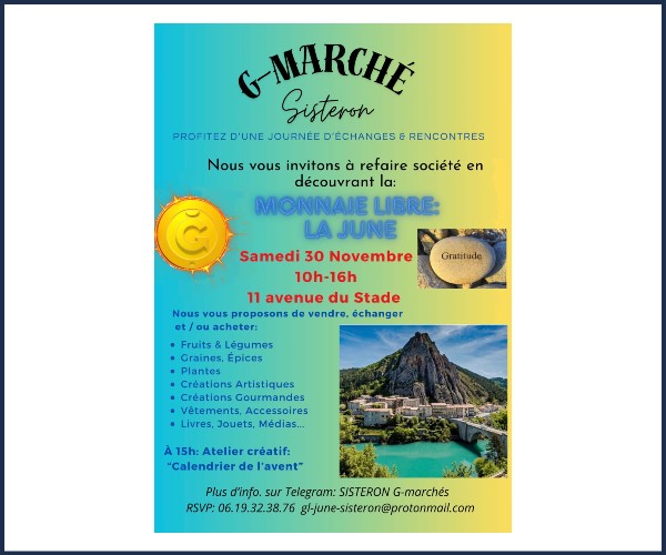 Sisteron. G-marché, échanges et rencontres autour de la monnaie libre La June
