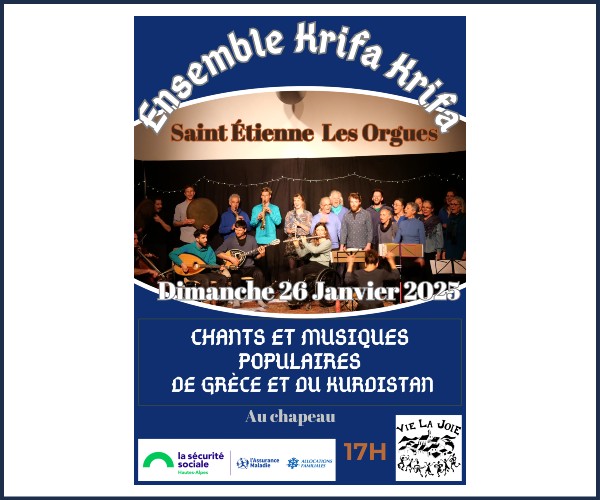 Saint Étienne les Orgues. Ensemble Krifa Krifa