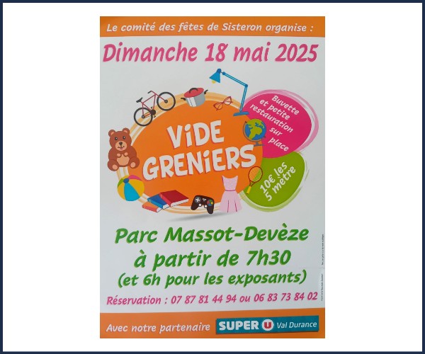 Vide greniers du comité des fêtes de Sisteron