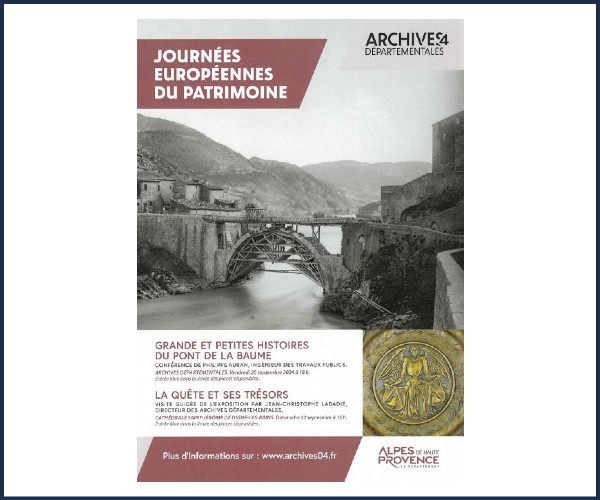 Digne les Bains. Journées Européennes du Patrimoine 2024 Archives Départementales
