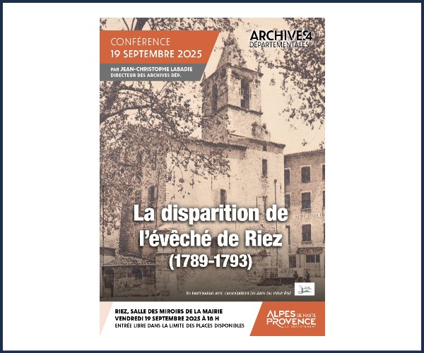 Conférence. La disparition de l'Évêché de Riez 1789-1793