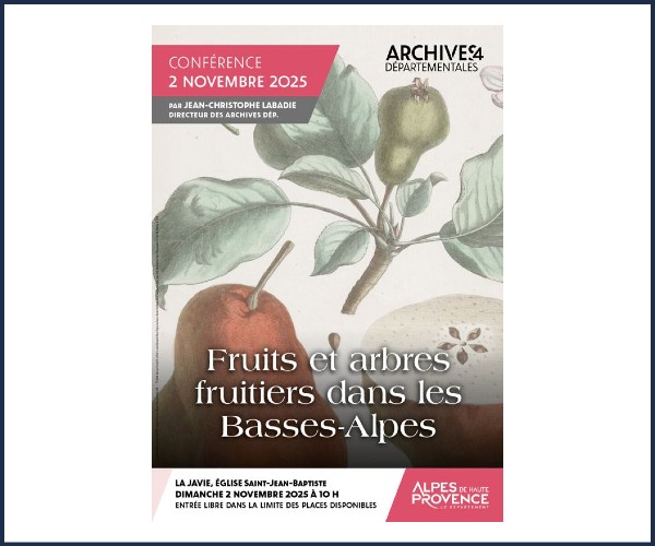 Conférence, Fruits et arbres fruitiers dans les Basses-Alpes