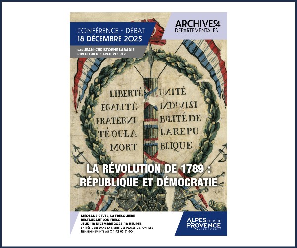 Méolans Revel. Conférence La Révolution de 1789, République et Démocratie