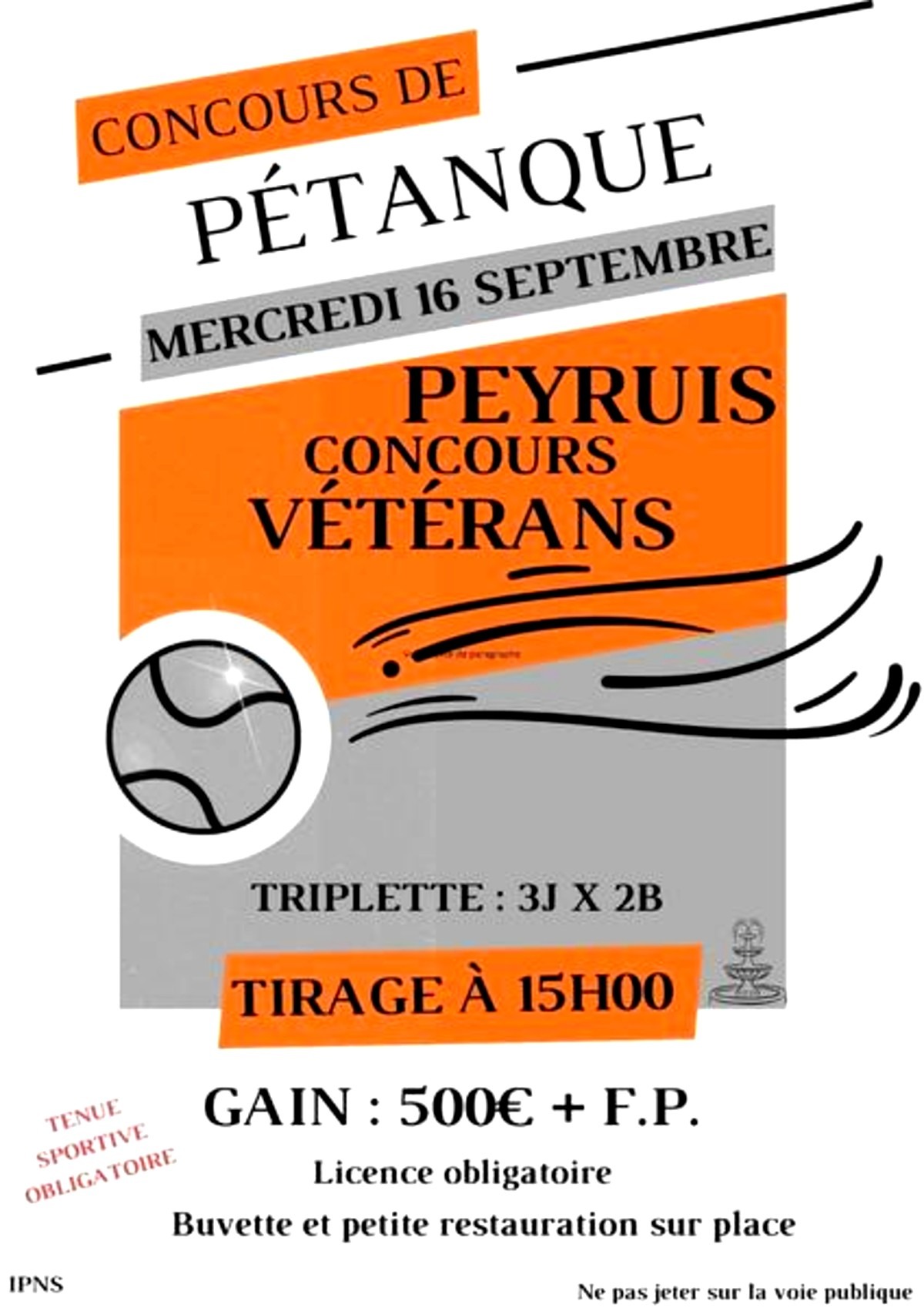 Concours de pétanque vétérans à Peyruis 