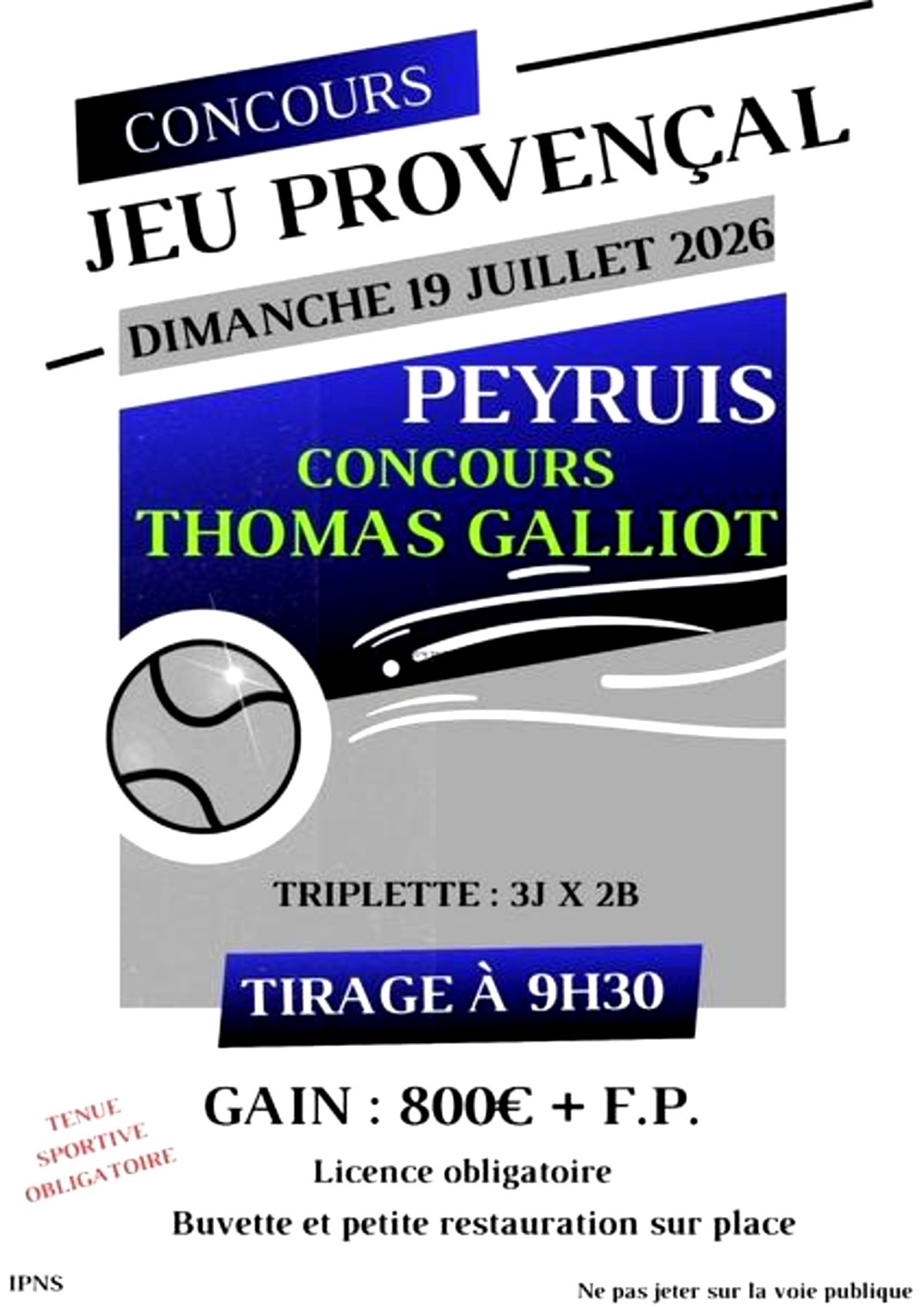 Concours jeu provençal Thomas Galliot à Peyruis