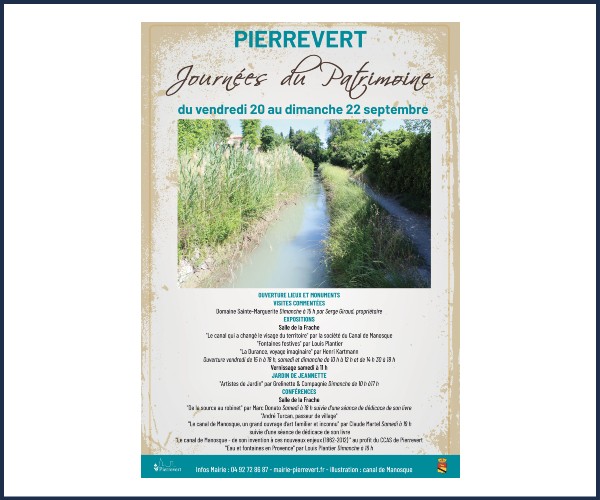 Journées Européennes du Patrimoine 2024 à Pierrevert