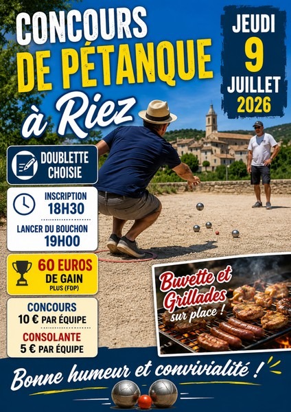 Concours de pétanque nocturne à Riez