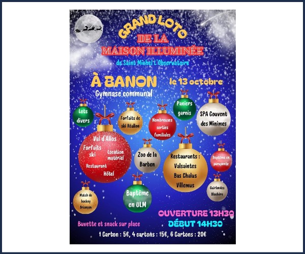 Banon. Grand Loto de la Maison Illuminée de Saint Michel l'Observatoire