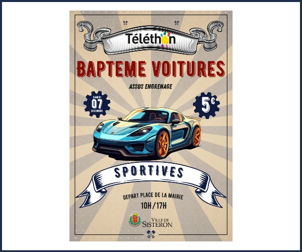 Sisteron. Téléthon, baptême en voitures sportives
