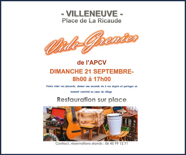 Villeneuve. Vide greniers de l'APCV