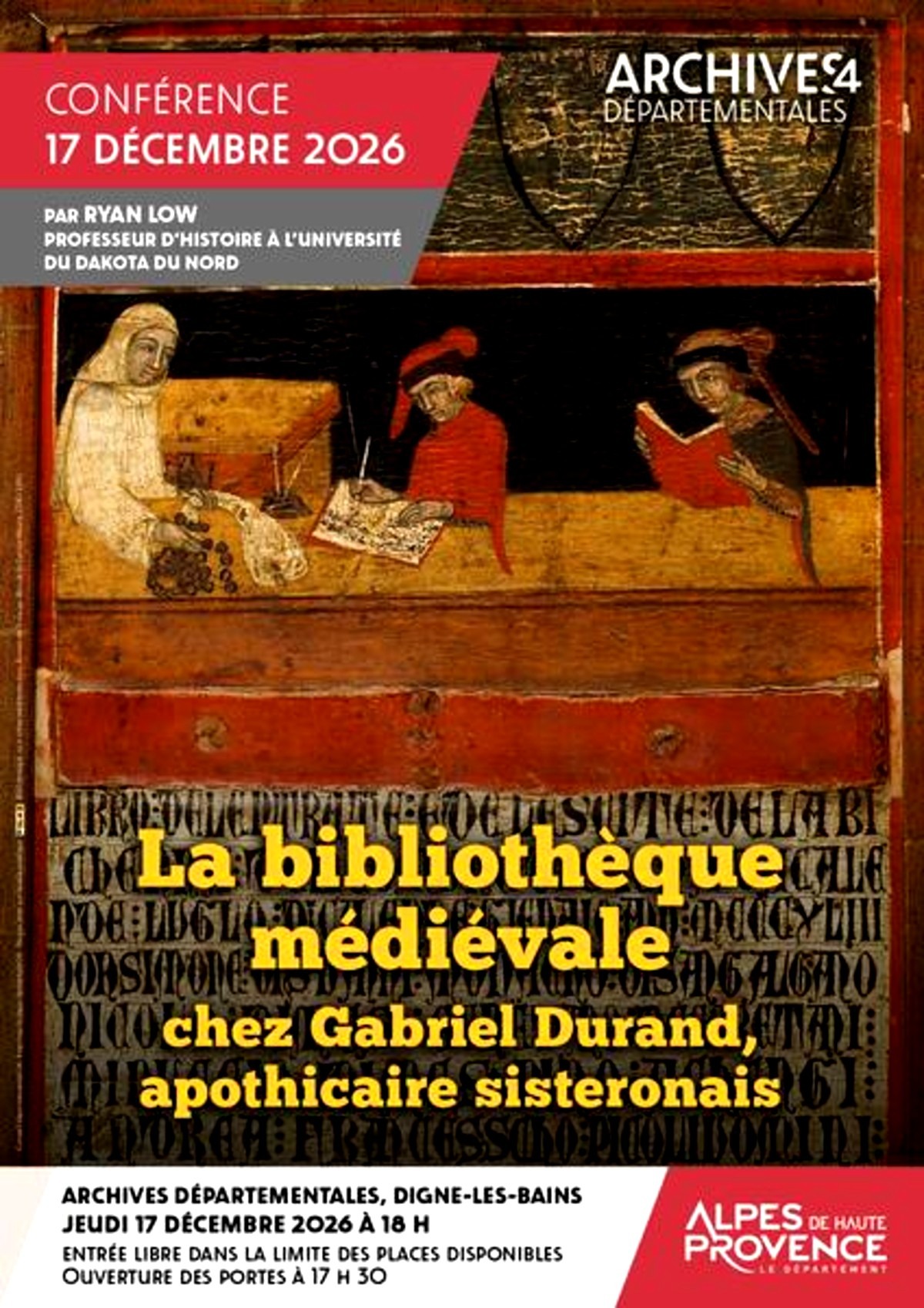  Conférence, La bibliothèque médiévale à Digne les Bains