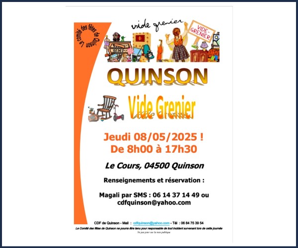 Quinson. Vide greniers du Comité des Fêtes
