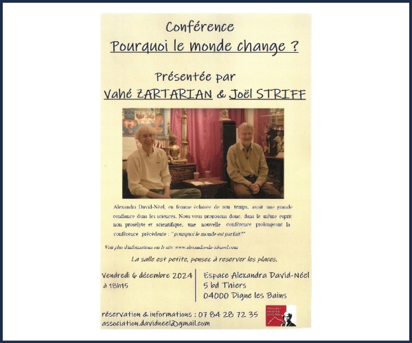 Digne les Bains. Conférence, Pourquoi le monde change ?