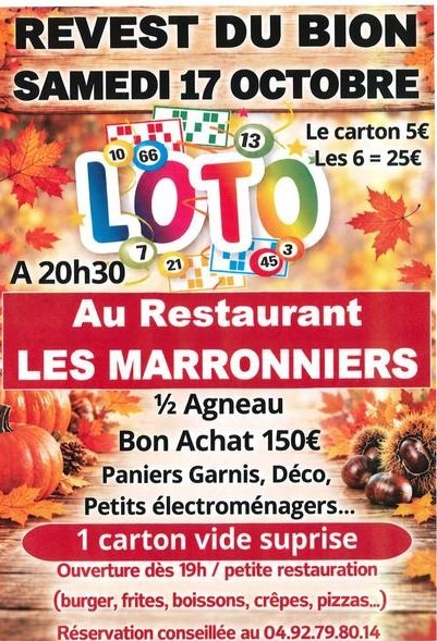 Loto au Les Maronniers à Revest du Bion