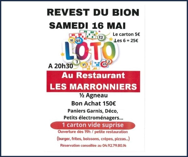 Loto à Revest du Bion