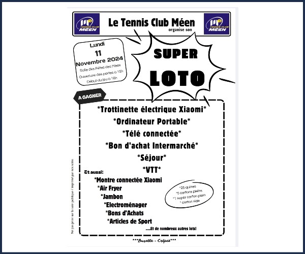Les Mées. Super Loto du tennis Méen