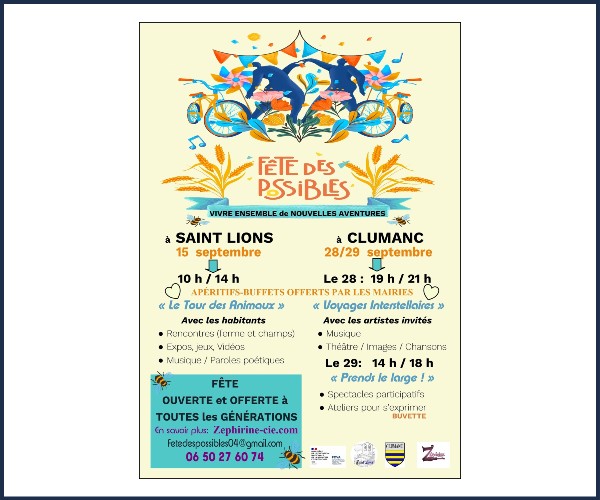 Clumanc. 12ème Fête des Possibles