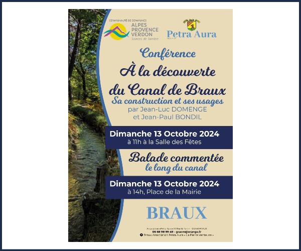 Conférence et visite, Le Canal de Braux