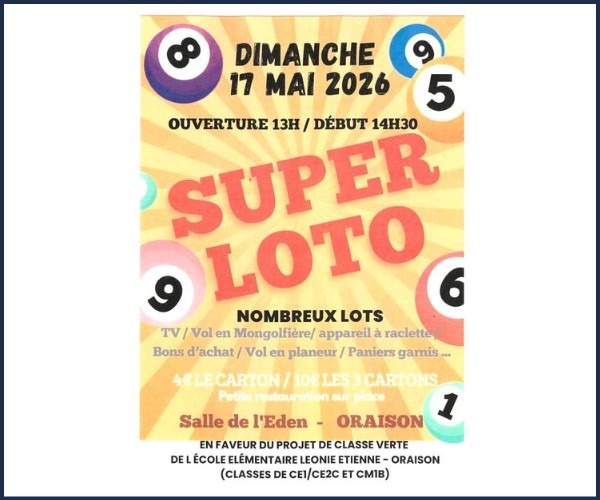 Super loto à Oraison