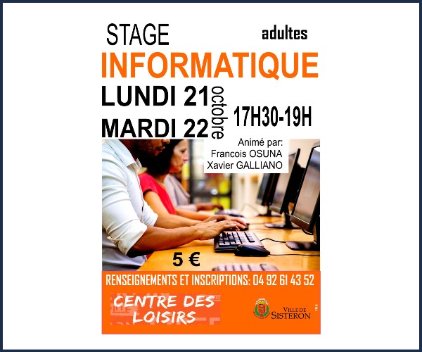 Sisteron. Atelier informatique adultes