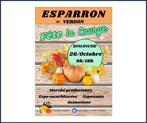 Esparron de Verdon. Hello on Fête la Courge
