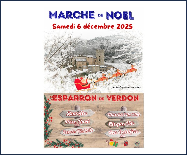 Esparron de Verdon. Marché de Noël 2025