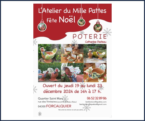 Forcalquier. L'Atelier du Mille Pattes Fête Noël