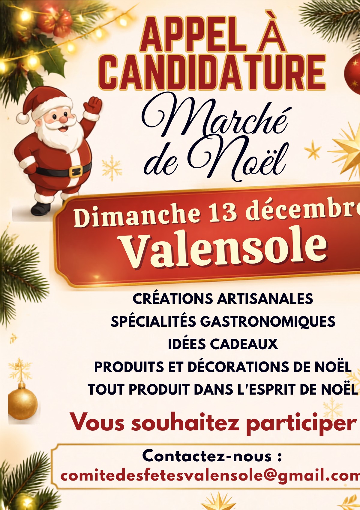 Marché de Noël 2026 à Valensole 