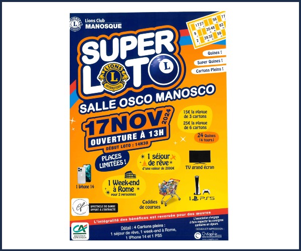 Manosque. Super Loto du Lions Club