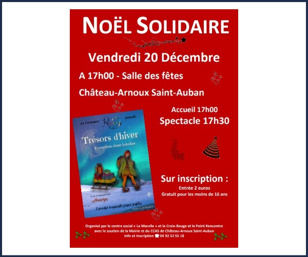 Château Arnoux Saint Auban. Noël solidaire Spectacle Trésor d'hiver