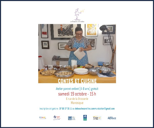Manosque. Contes et Cuisine atelier parent enfant
