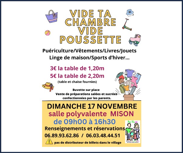 Mison. Vide ta chambre et vide poussette