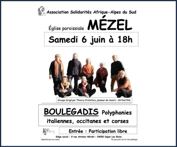 Concert, Le groupe Boulegadis à Mézel