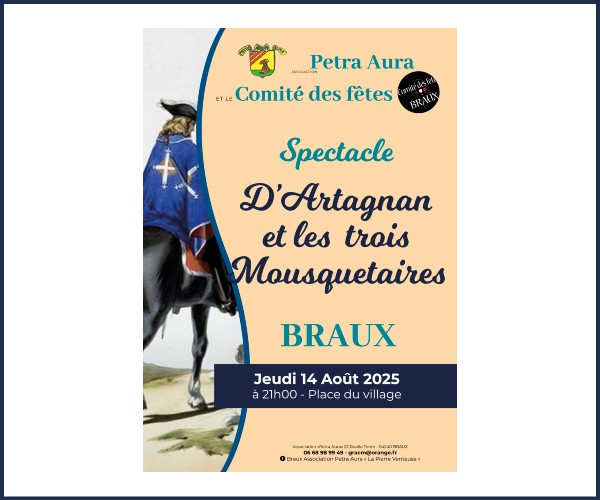 Braux. Spectacle, D'Artagnan et les 3 Mousquetaires