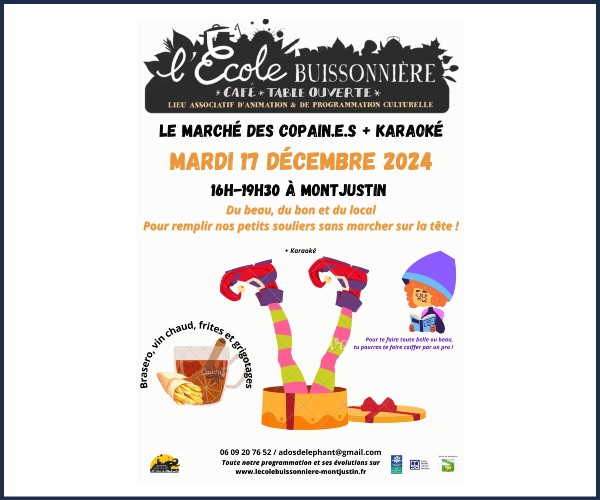 Montjustin. Marché de Noël des Copain.e.s