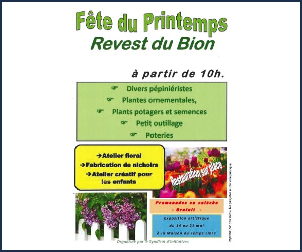 Revest du Bion. Fête du Printemps