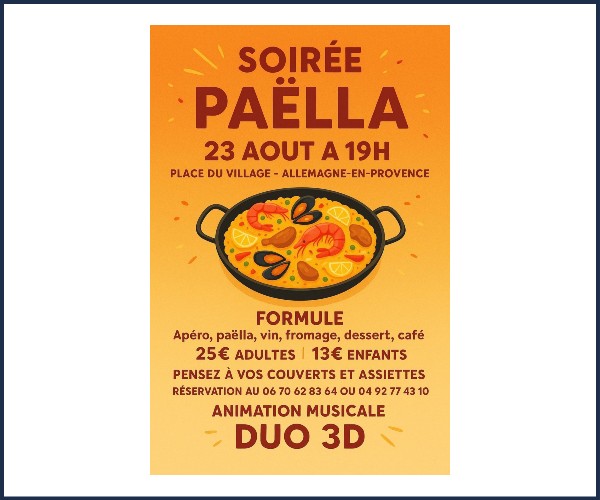 Allemagne en Provence. Soirée Paëlla