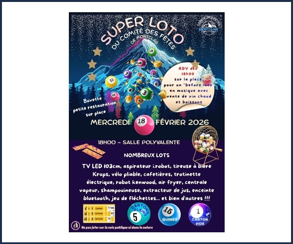 Montclar. Super Loto février 2026