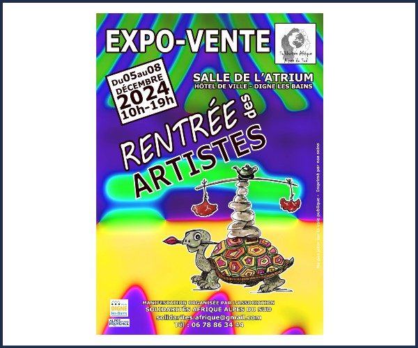 Digne les Bains. Expo Vente, Rentrée des artistes