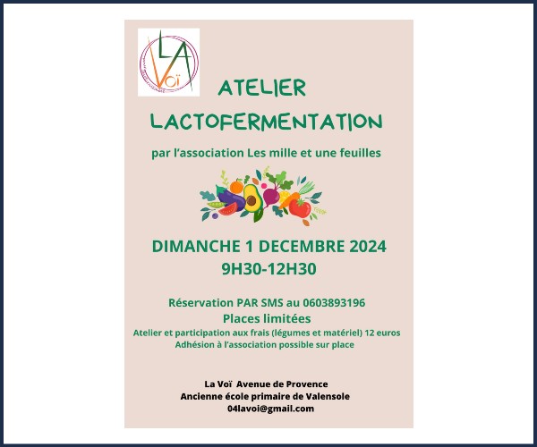 Valensole. Atelier lactofermentation