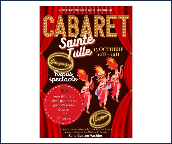 Sainte Tulle. Repas spectacle Cabaret