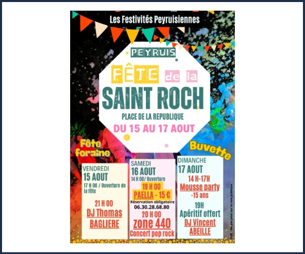 Peyruis. Fête de la Saint Roch 2025