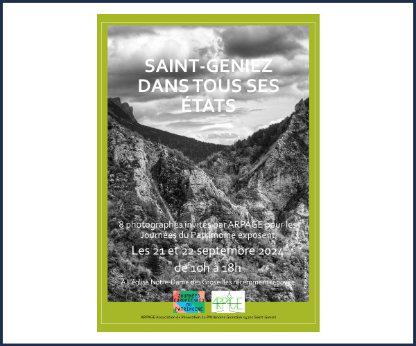 Journées Européennes du Patrimoine 2024 Saint Geniez dans tous ses États